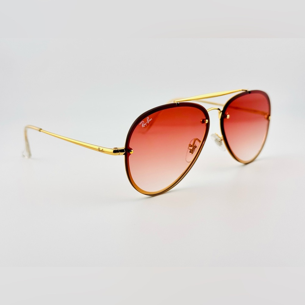 Ray-Ban Blaze Aviator Sunglasses RB3584N Gold Frame Red Gradient Lenses UNISEX - Picture 9 of 16